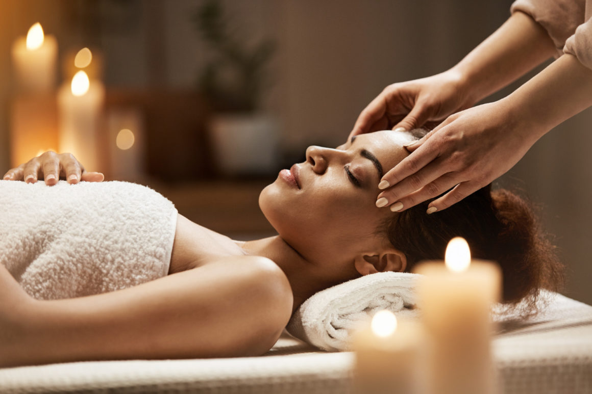woman getting a face massage
